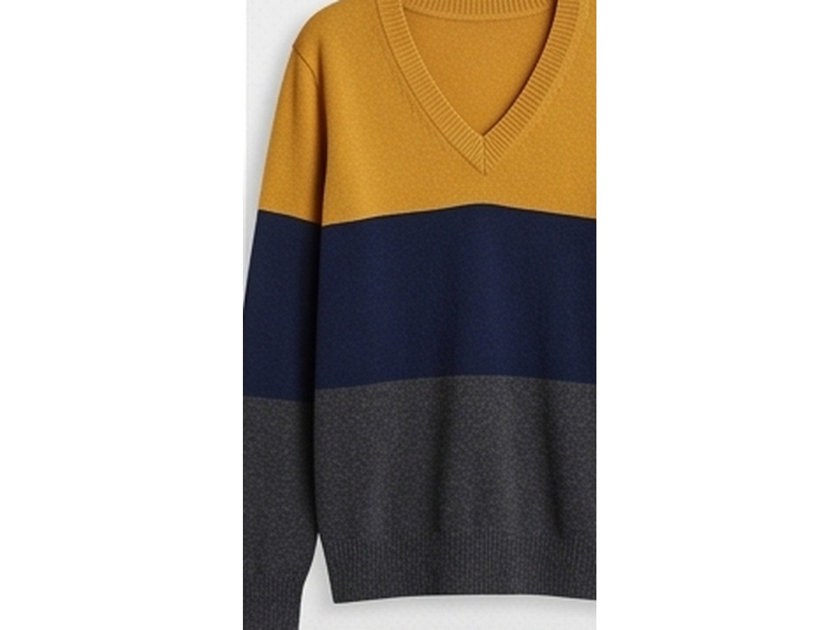 Color-Block V-Neck